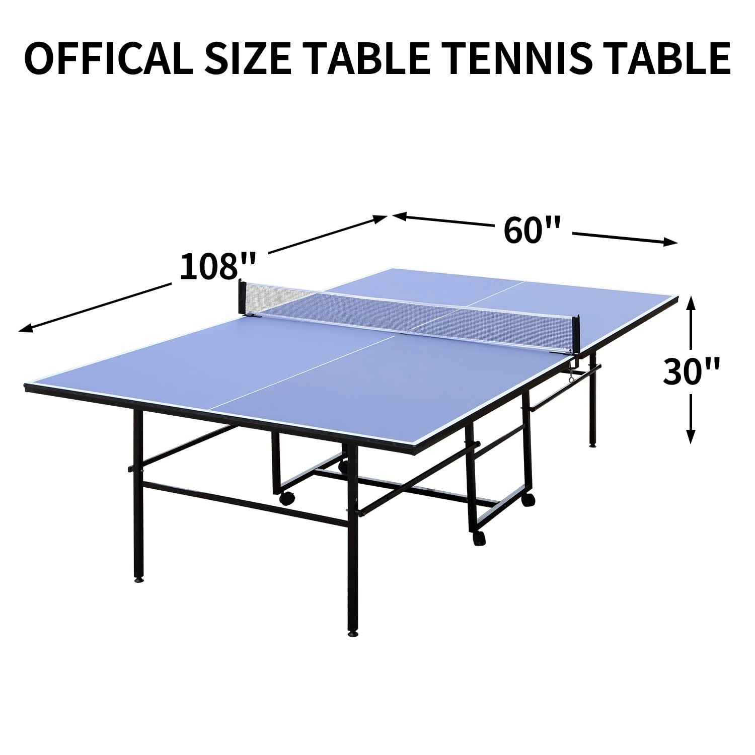 Professional Foldable Ping Pong Table - 8FT/9FT Indoor Table Tennis Set with Net, Posts, 2 Paddles & 3 Balls | Single Player Playback Mode | Perfect for Home, Office & Game Room Entertainment