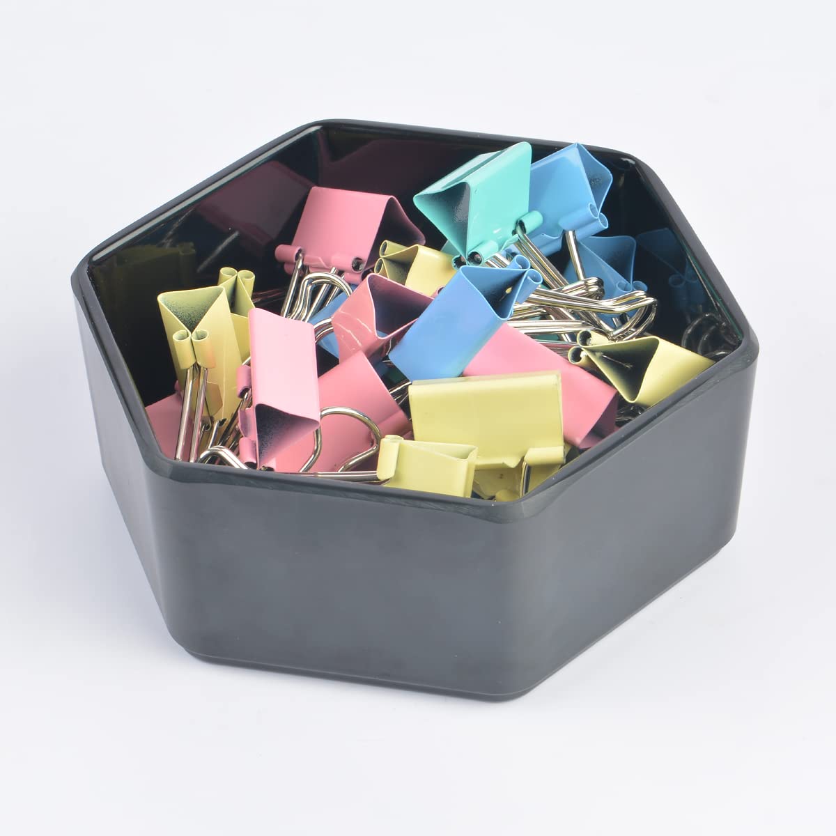 2-Pack White Resin Paper Clip & Binder Clip Dispenser - Desk Organizer for Push Pins, Paper Clamps - Perfect for Home Office, School & Work Desk Accessories | Keep Your Workspace Neat & Organized