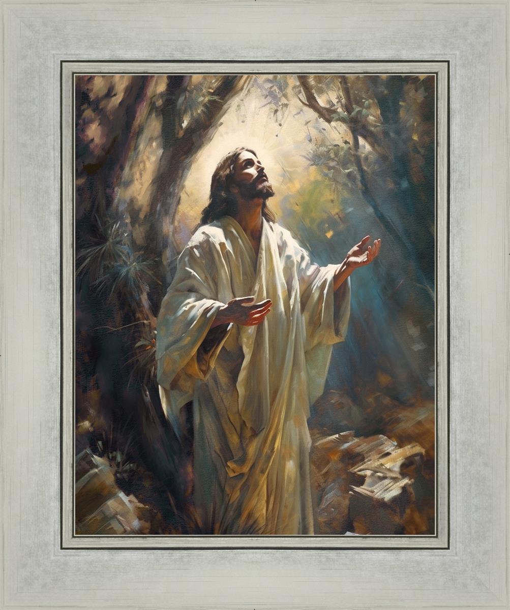 Jesus Prays in the Garden of Gethsemane - Religious Wall Art for Home & Church Decor - Inspirational Christian Gift for Prayer Rooms & Bible Study Spaces