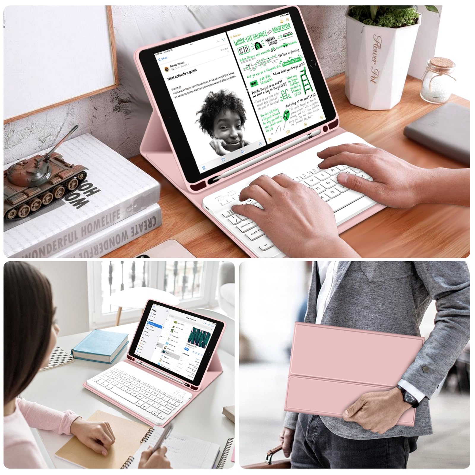 Kenke Ultra Slim Wireless Keyboard Case for iPad 9.7