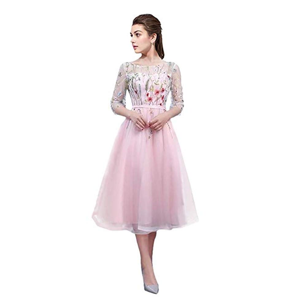 Women's Floral Embroidered Mesh Short Dress for Prom, Party, Cocktail & Evening Events - Elegant Lace Applique A-Line Mini Dress for Night Out, Date Night & Special Occasions