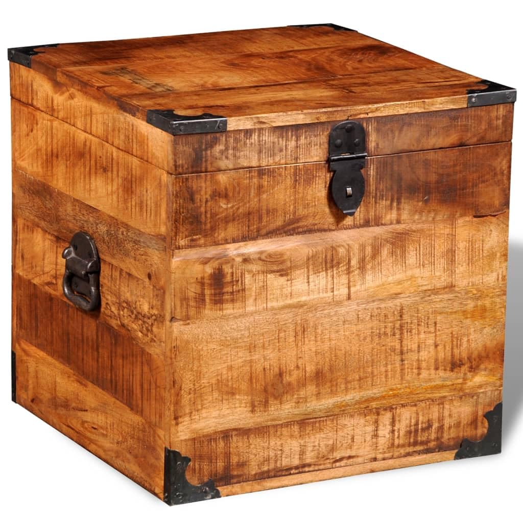 vidaXL Handcrafted Mango Wood Storage Chest - Durable & Stable Organizer for Bedroom, Living Room, or Nursery | Rustic Home Decor Storage Solution