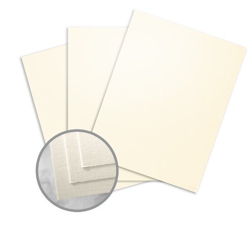 Premium Natural White Pearl Linen Card Stock - 8.5