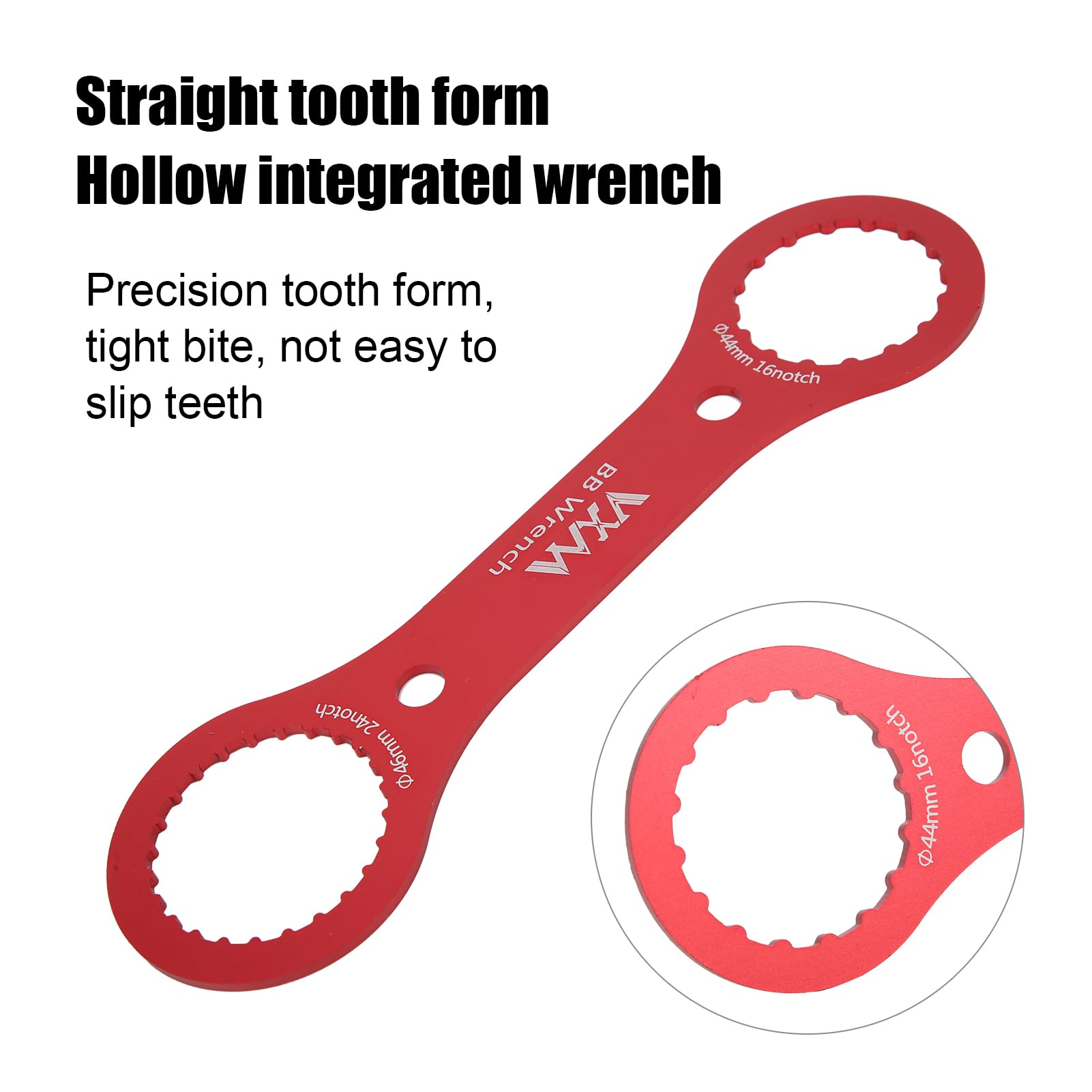 Dilwe 44mm 46mm Bottom Bracket Wrench Tool - 16/24 Notch BB Installation & Removal Tool for Bicycle Repair (Red) | Perfect for Bike Maintenance, DIY Repairs & Professional Mechanics