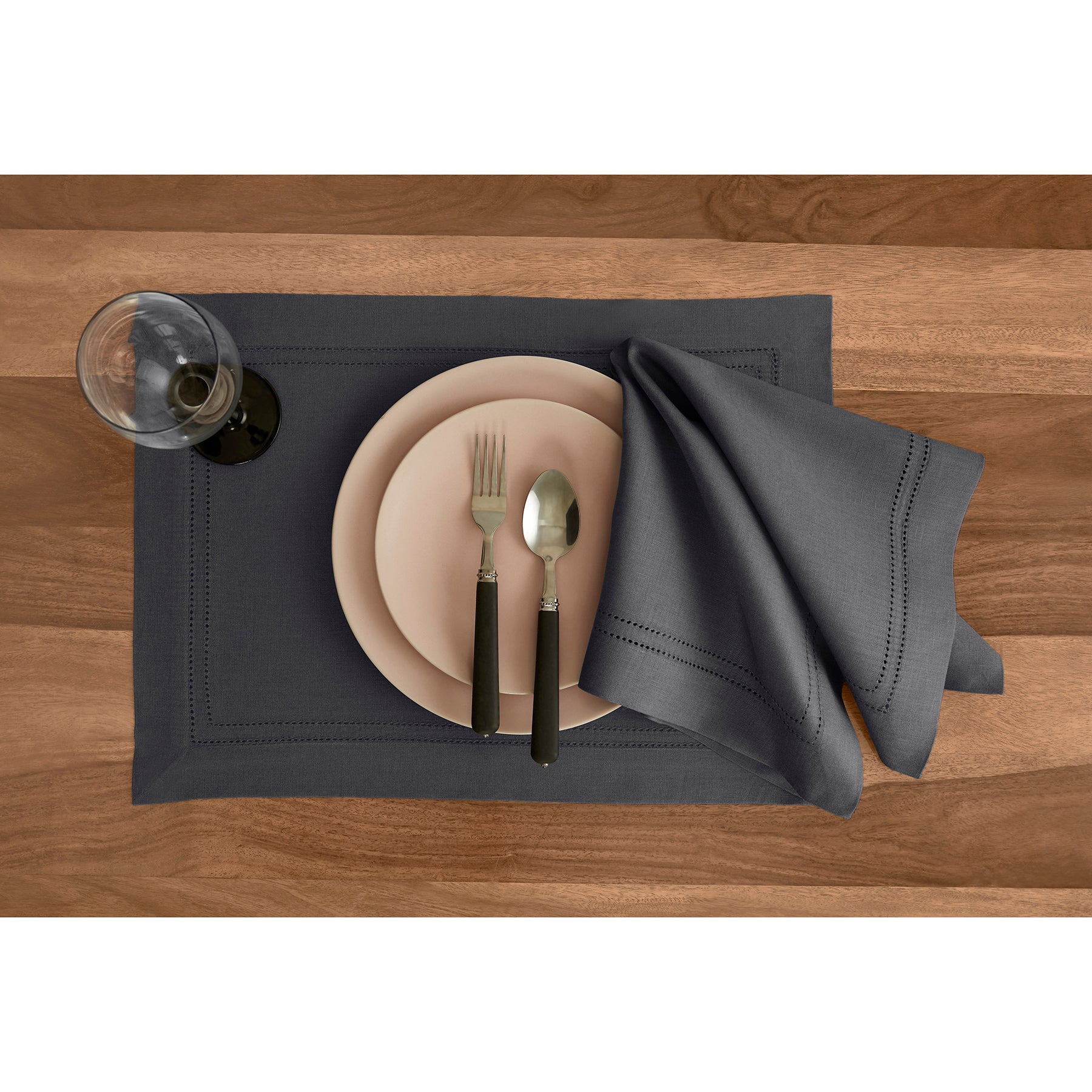 Premium Linen Double Hemstitch Placemats Set of 4 - Elegant Table Decor for Dining Room, Kitchen, and Special Occasions