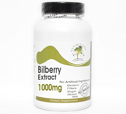 Bilberry Extract 1000mg - 100 Capsules | Natural Eye Health Supplement | No Additives, Non-GMO | Supports Vision & Night Driving | Naturetition Supplements