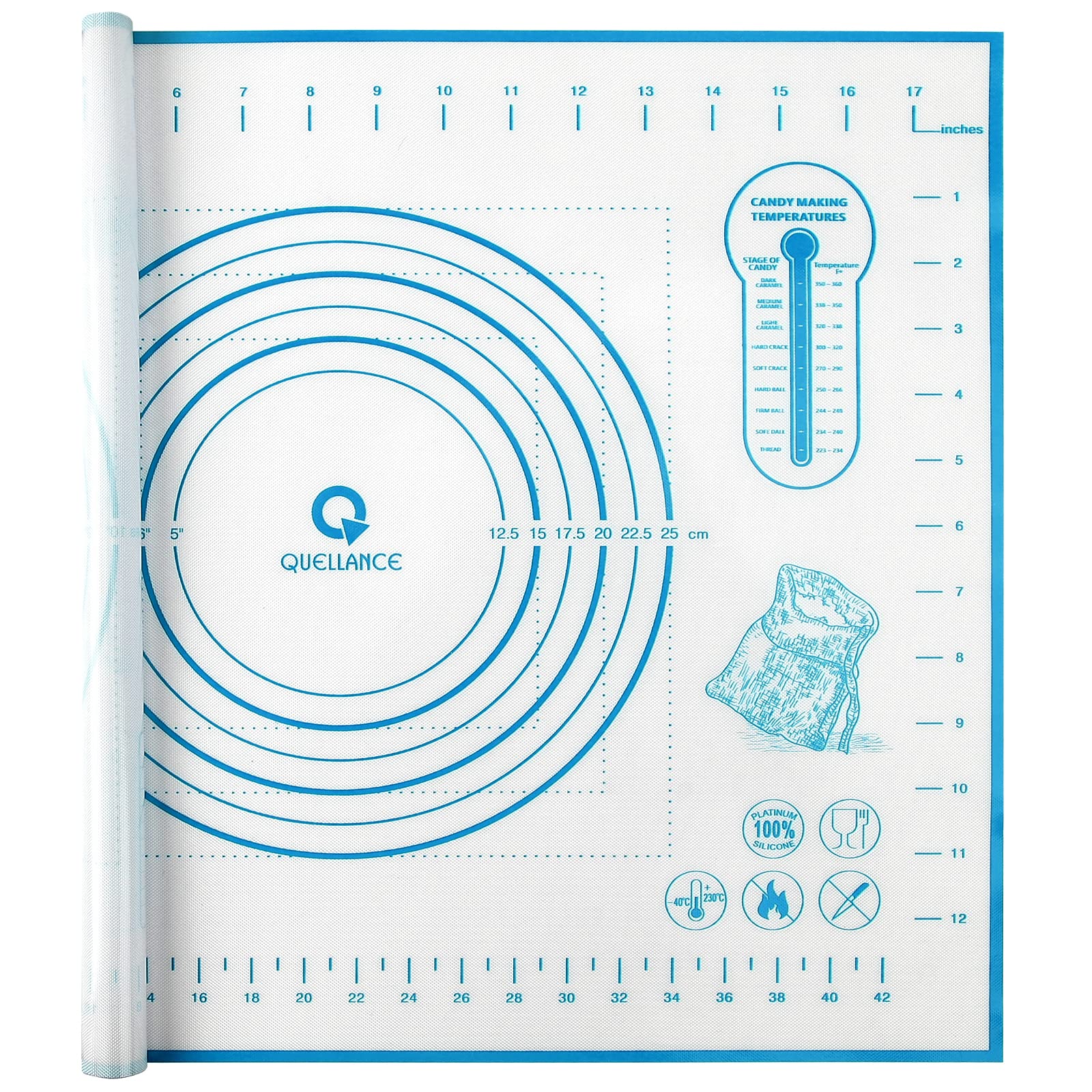 Non-Slip Silicone Baking Mat with Measurement Marks - 16