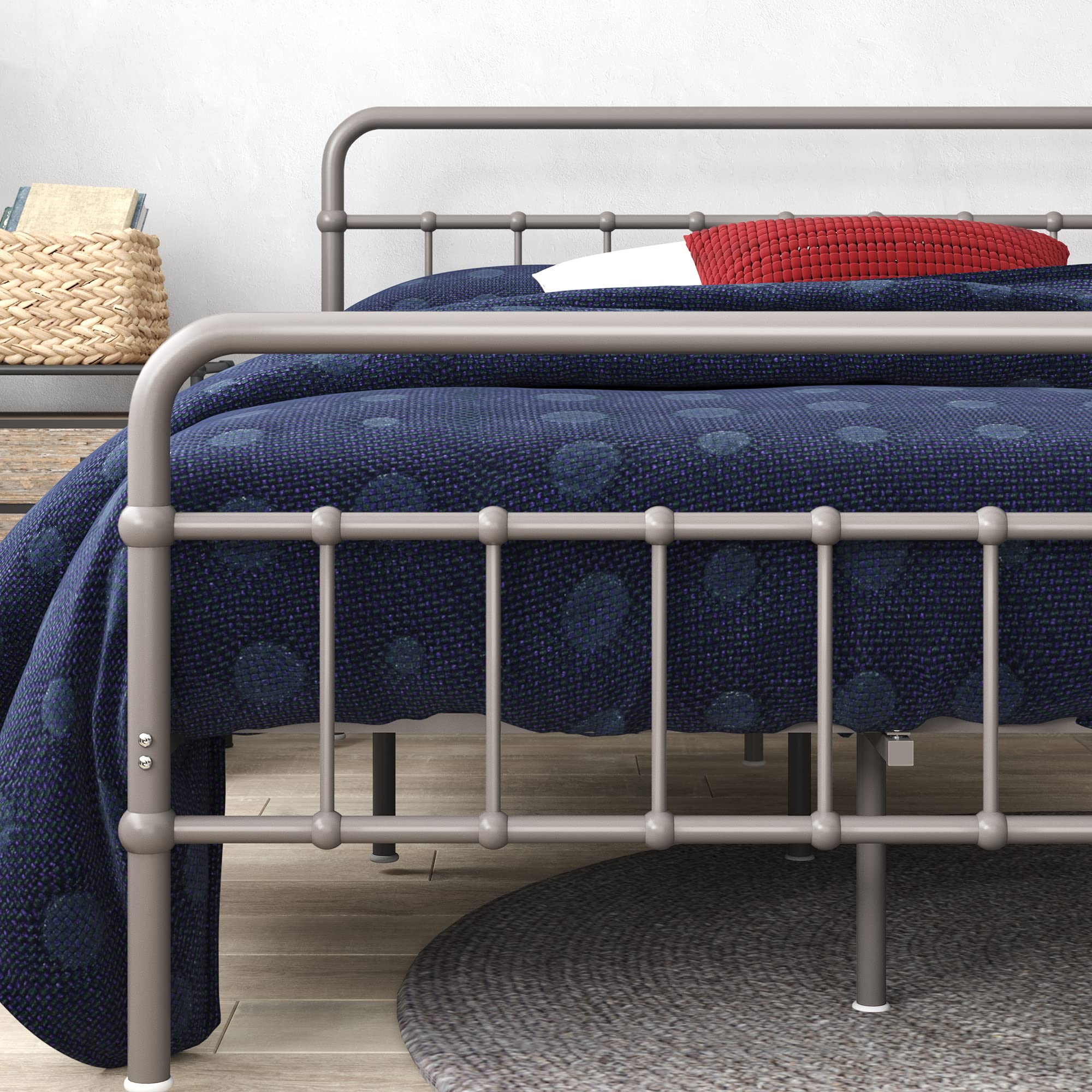 ZINUS Florence Full Size Metal Platform Bed Frame with Mattress Foundation - No Box Spring Needed, Easy Assembly, Grey - Perfect for Modern Bedrooms, Guest Rooms & Small Spaces