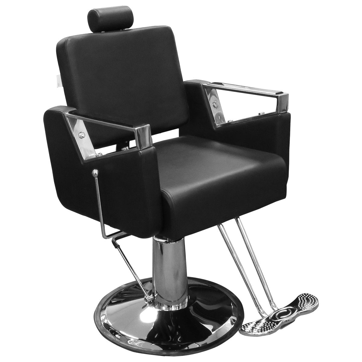 Modern Reclining Salon Barber Chair - Heavy Duty Pump, Adjustable Styling Chair for Hairdressing & Shaving (Model BC-741) | Perfect for Barber Shops, Salons & Home Grooming
