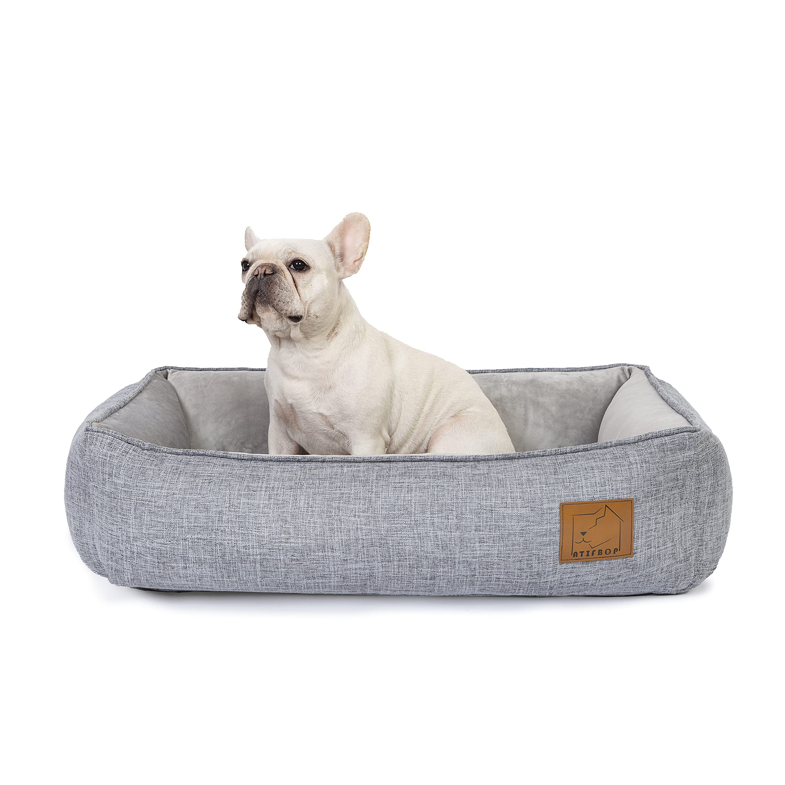 Orthopedic Dog Bed with Memory Foam & Cooling Gel - Removable Washable Cover - Pain Relief Pet Sofa for Large Medium Dogs (33x23x9 inches, Grey) - Perfect for Arthritis, Joint Pain & Hot Weather Comfort