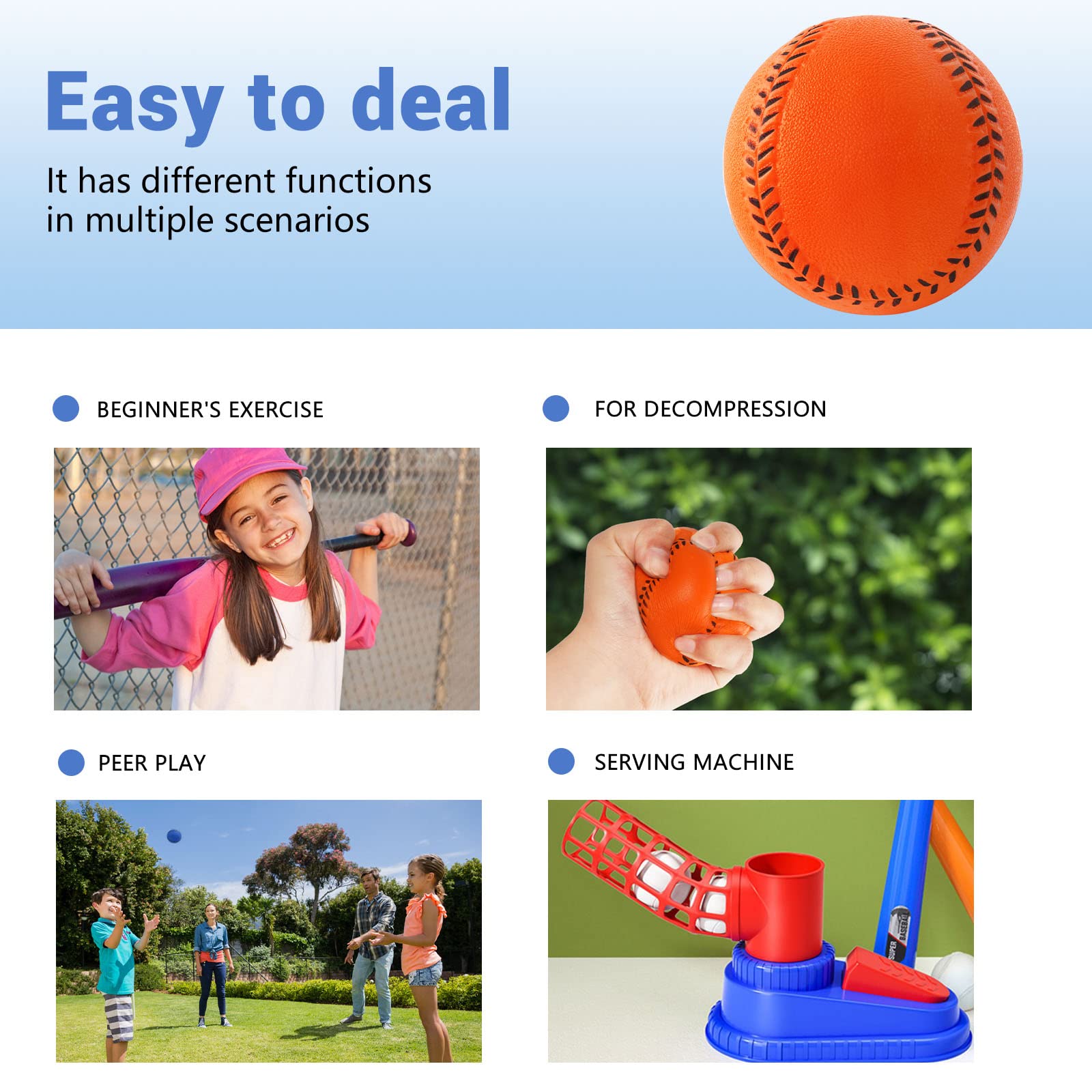 12 Pack Soft Foam Baseballs for Kids - Safe Training Baseballs for Throwing, Catching & Batting Practice | Regulation Size | Perfect for Backyard Games, T-Ball Practice & Indoor/Outdoor Sports Activities