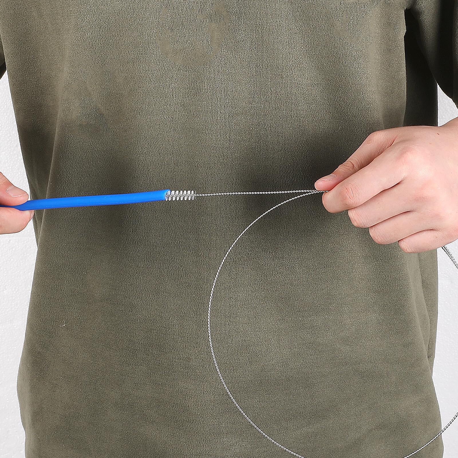 4-Pack 40-Inch Stainless Steel Pipe Cleaner Brush with Nylon Bristles - Long Flexible Tube Cleaner for Aquariums, Home Kitchen, Straws & Narrow Bottles - Heavy Duty Cleaning Brush for Hard-to-Reach Areas