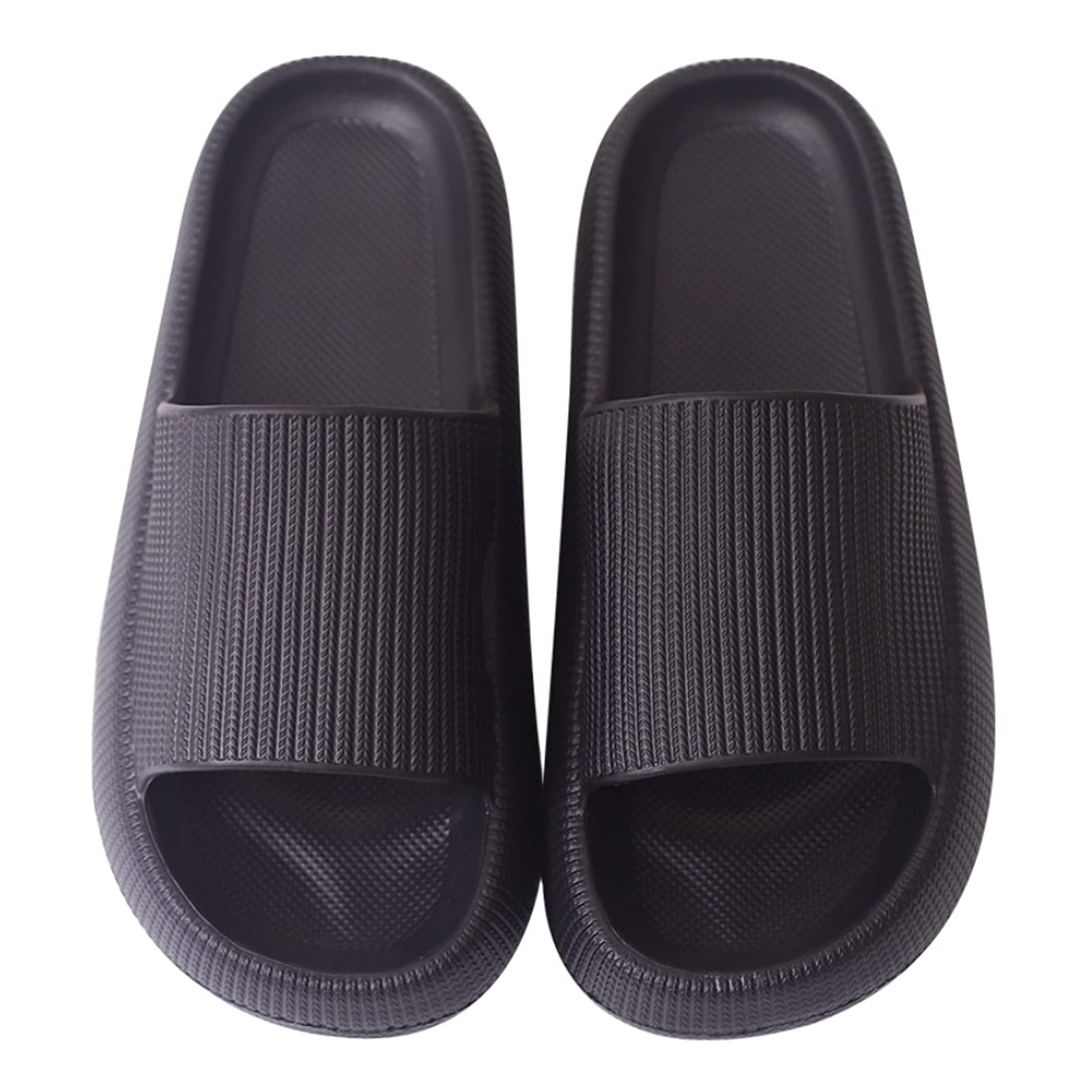 Women's & Men's Soft Cushioned Shower Slides - Thick Sole Bathroom Slippers with Open Toe for Pool, Gym, Spa & Outdoor Use - Comfortable Pillow Sandals for Home & Travel
