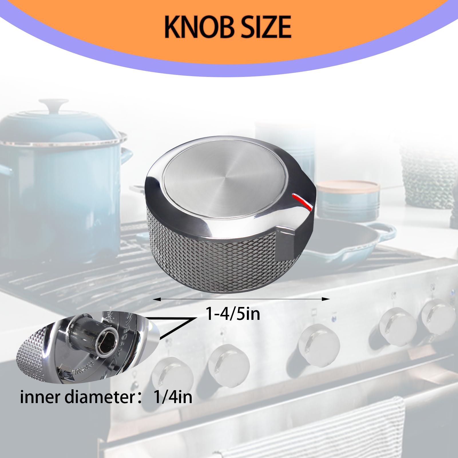 2024 Upgraded Whirlpool KitchenAid Oven Stove Burner Control Knob Set of 4 - Replacement for AP6285576 4546228 W11156487 W10823529 - Perfect for Gas/Electric Range Cooktop Knob Replacement & Kitchen Appliance Repair