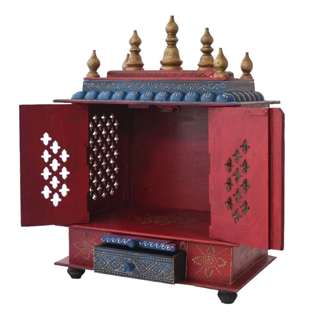 Handcrafted Wooden Home Temple - Pooja Mandir & Mandap for Hindu Worship | Premium Home Altar for Daily Prayers & Spiritual Decor | Perfect for Living Room, Bedroom, or Meditation Space