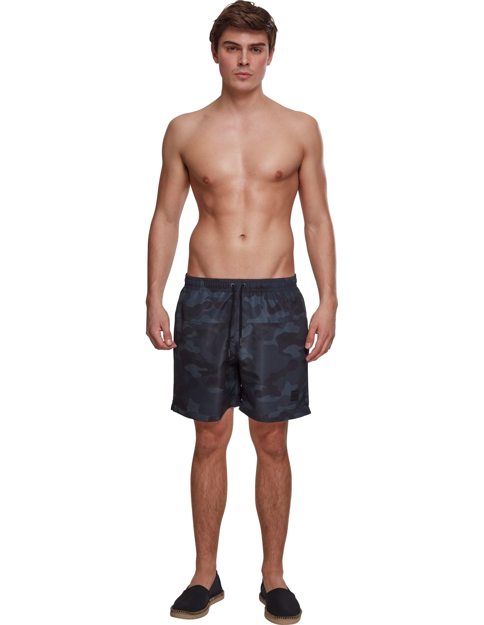 Men's Quick-Dry Swim Shorts - Dark Camo Print - Comfortable & Stylish for Beach, Pool, or Vacation - Size S