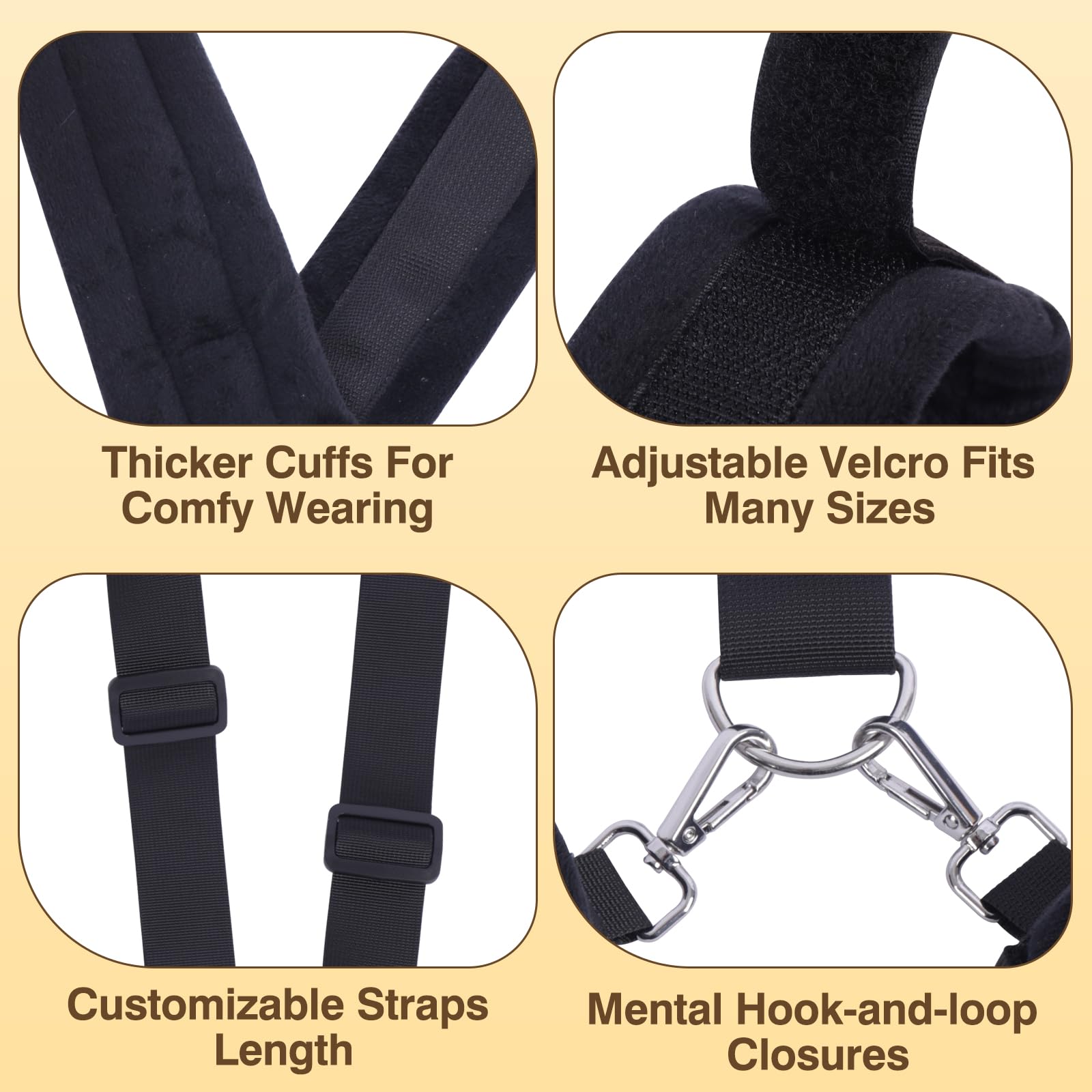 BDSM Bondage Restraints Kit - Adjustable Wrist & Ankle Cuffs with Handcuffs, Blindfold & Ball Gag - Adult SM Toys for Couples - Perfect for Bedroom Games, Role Play & Spicing Up Your Intimate Life