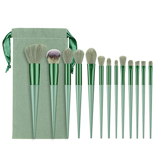 13pcs Premium Makeup Brush Set - Synthetic Bristles for Foundation, Eyeshadow & Contour | Portable Travel Case Included | Perfect for Women & Girls | Ideal for Everyday Makeup, Professional Use & Travel