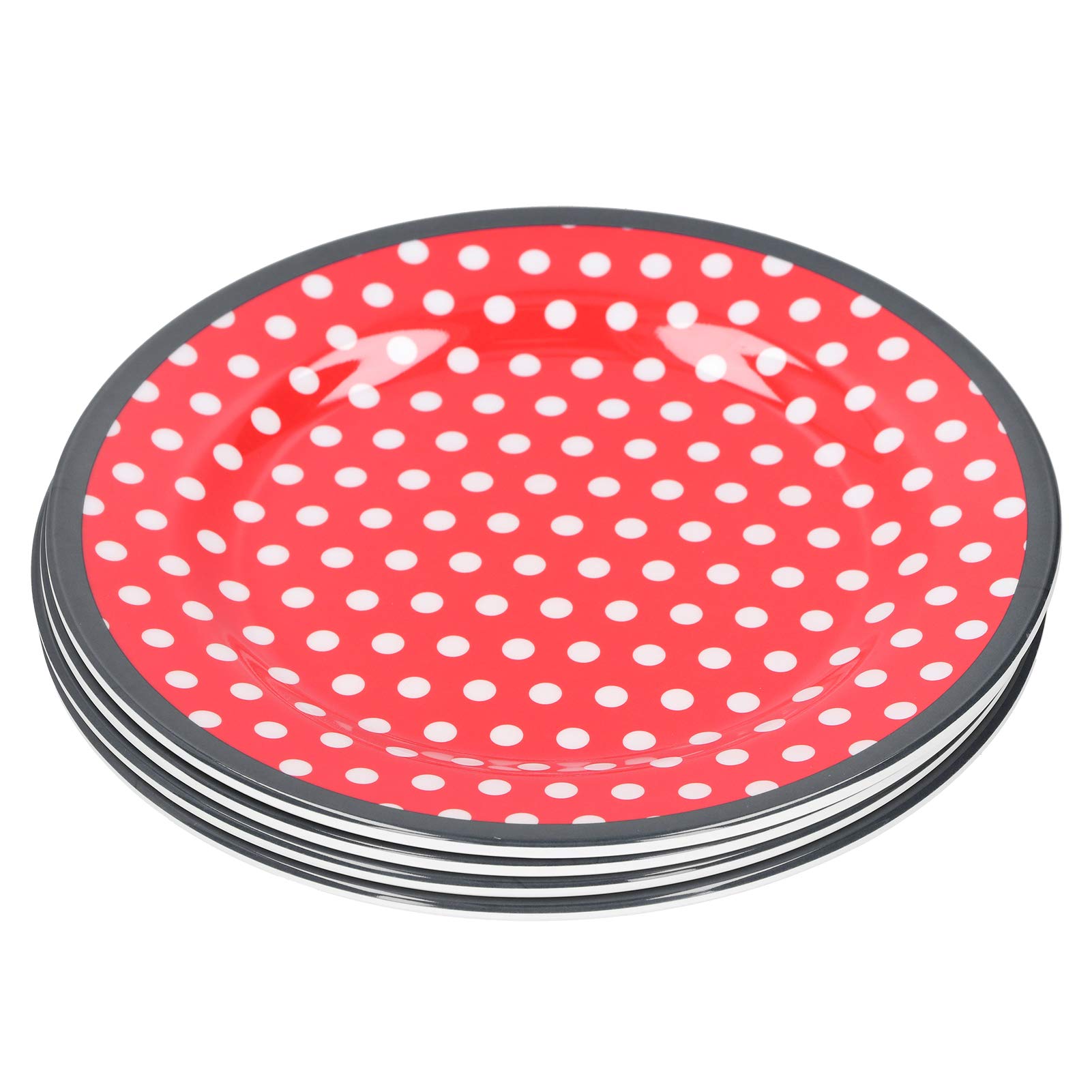 4-Piece 9-Inch Melamine Dessert Plates Set - Durable & Lightweight Salad, Snack & Appetizer Dishes for Home, Restaurant, Party, Hotel - Perfect for Ice Cream, Cake, Fruit & More