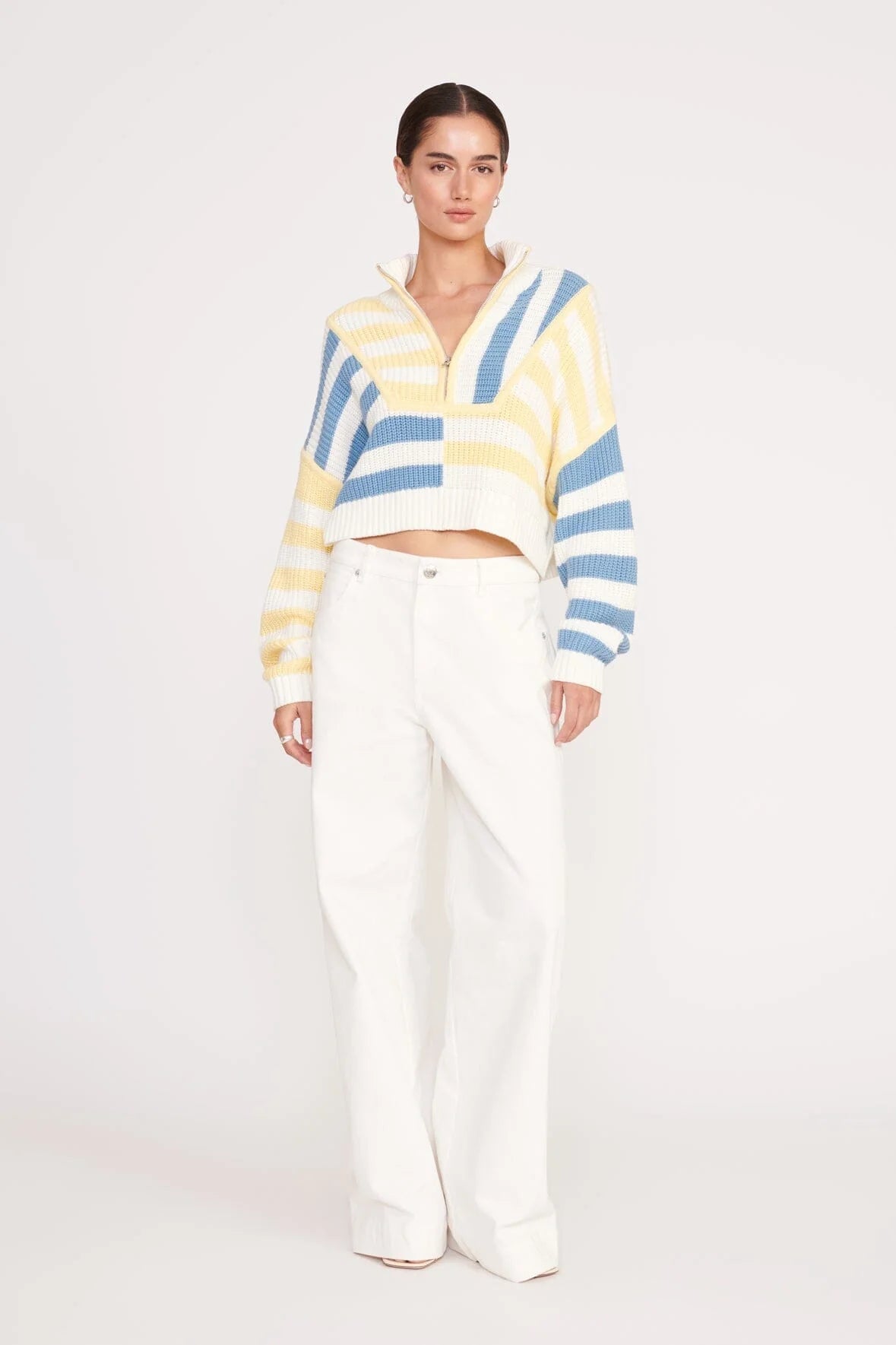 Cropped Hampton Sweater for Women - Soft Buttercup Yellow Knit Pullover | Perfect for Fall Layering, Beach Cover-ups & Casual Outfits