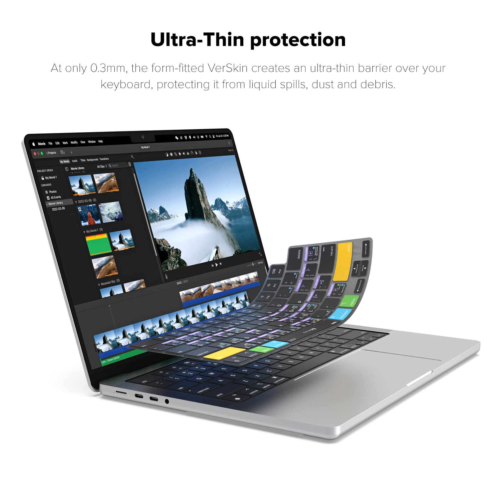 JCPal iMovie Shortcut Keyboard Cover for MacBook Pro 14