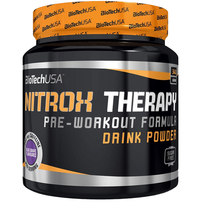 BioTechUSA Nitrox Therapy Pre-Workout Supplement - Tropical Fruit Flavor, 340g for Energy & Endurance | Gym, Fitness & Bodybuilding Performance Boost