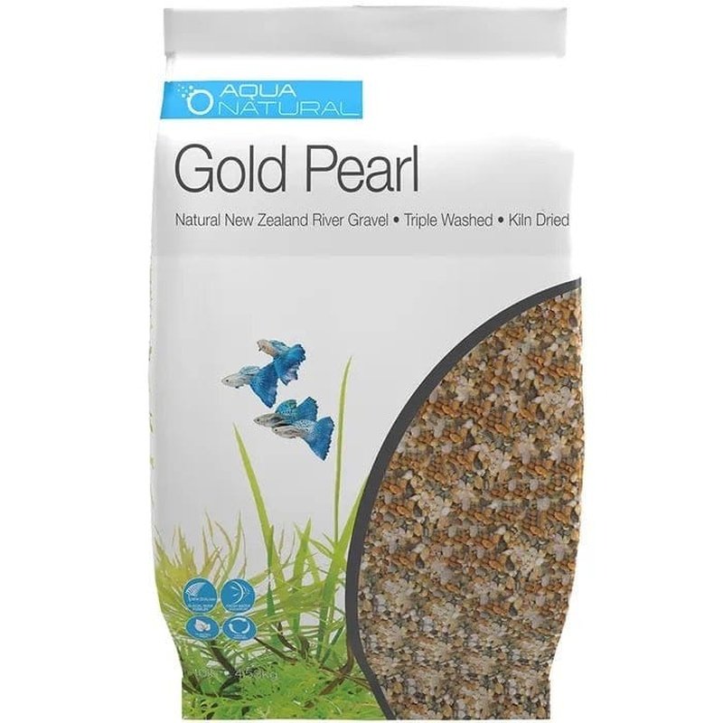 Premium Aqua Natural River Gravel - 2-4mm Gold Pearl Stones for Aquariums, Terrariums & Landscaping | Enhances Water Quality & Aesthetic Appeal