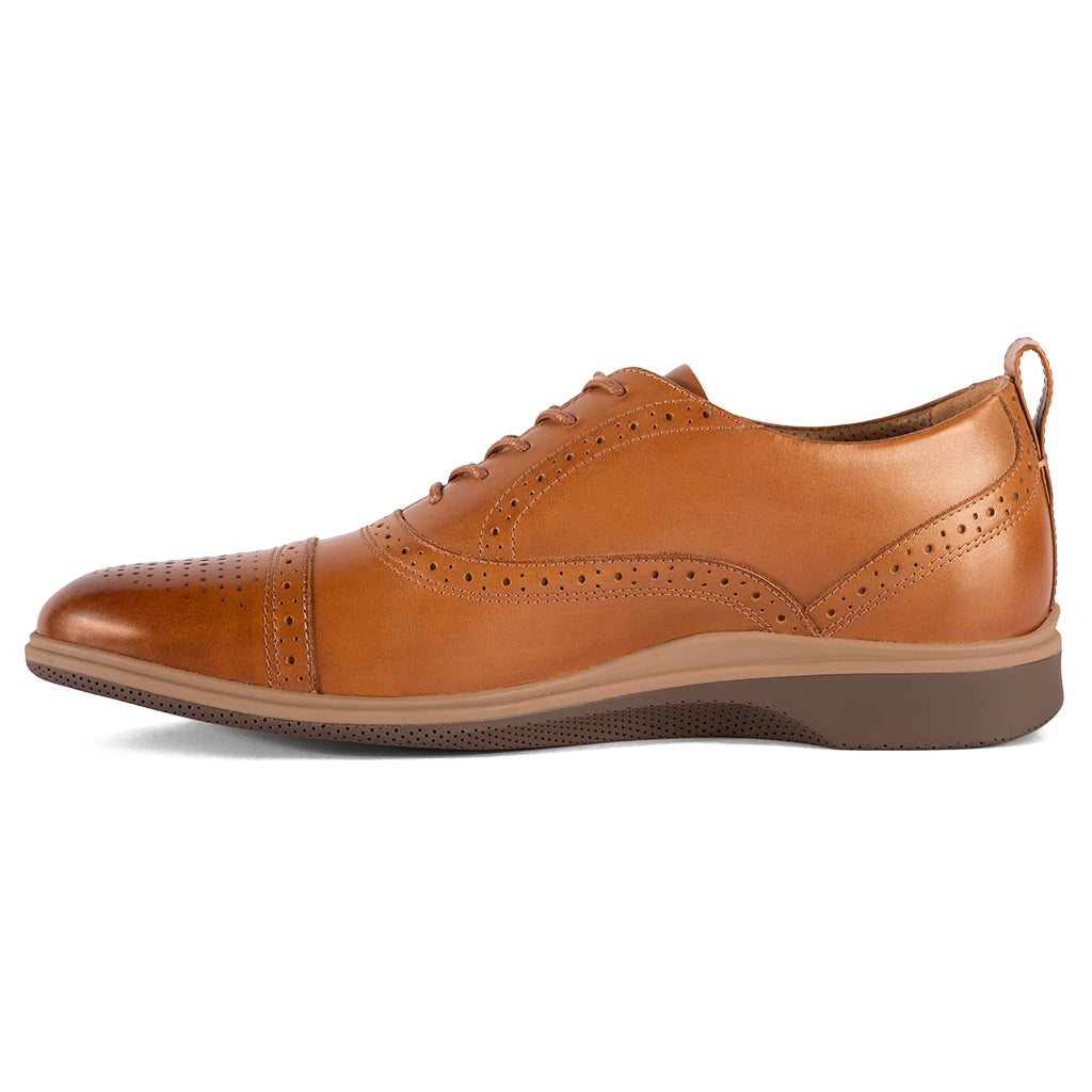 Premium Cap Toe Oxford Dress Shoes for Men - Honey Brown Leather - Perfect for Business, Weddings & Formal Events