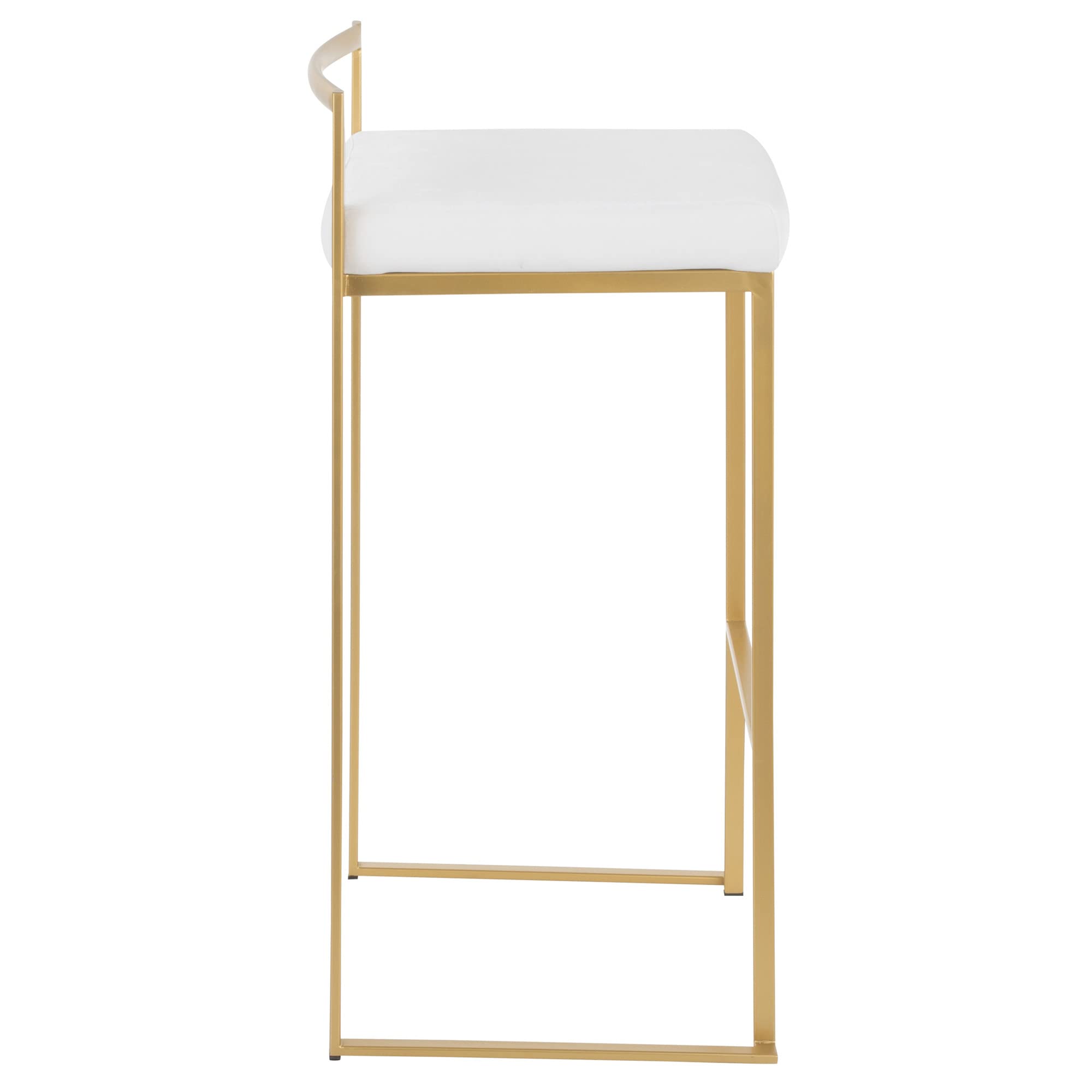 Fuji Stacker Bar Stool Set of 2 - Modern Adjustable Height Bar Chairs for Kitchen Island, Breakfast Nook & Home Bar - Durable Metal Frame & Comfortable Seat