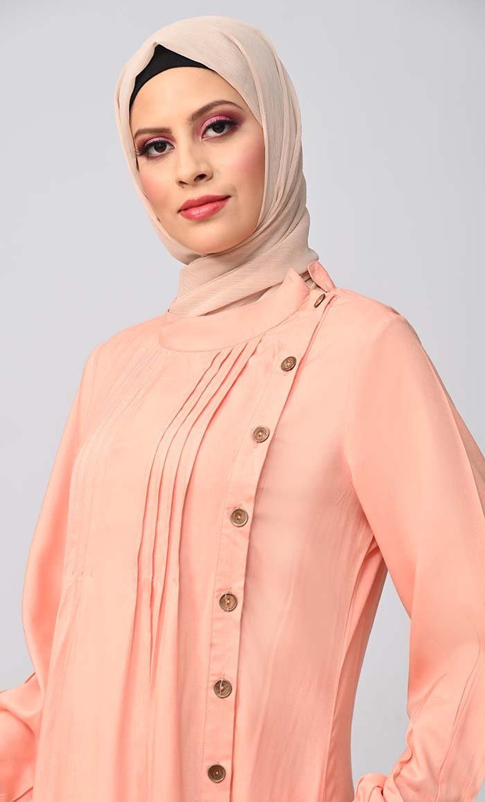 Soft Rayon Button Down Abaya with Pockets - Comfortable & Stylish Islamic Dress for Women - Perfect for Prayer, Mosque, and Everyday Wear