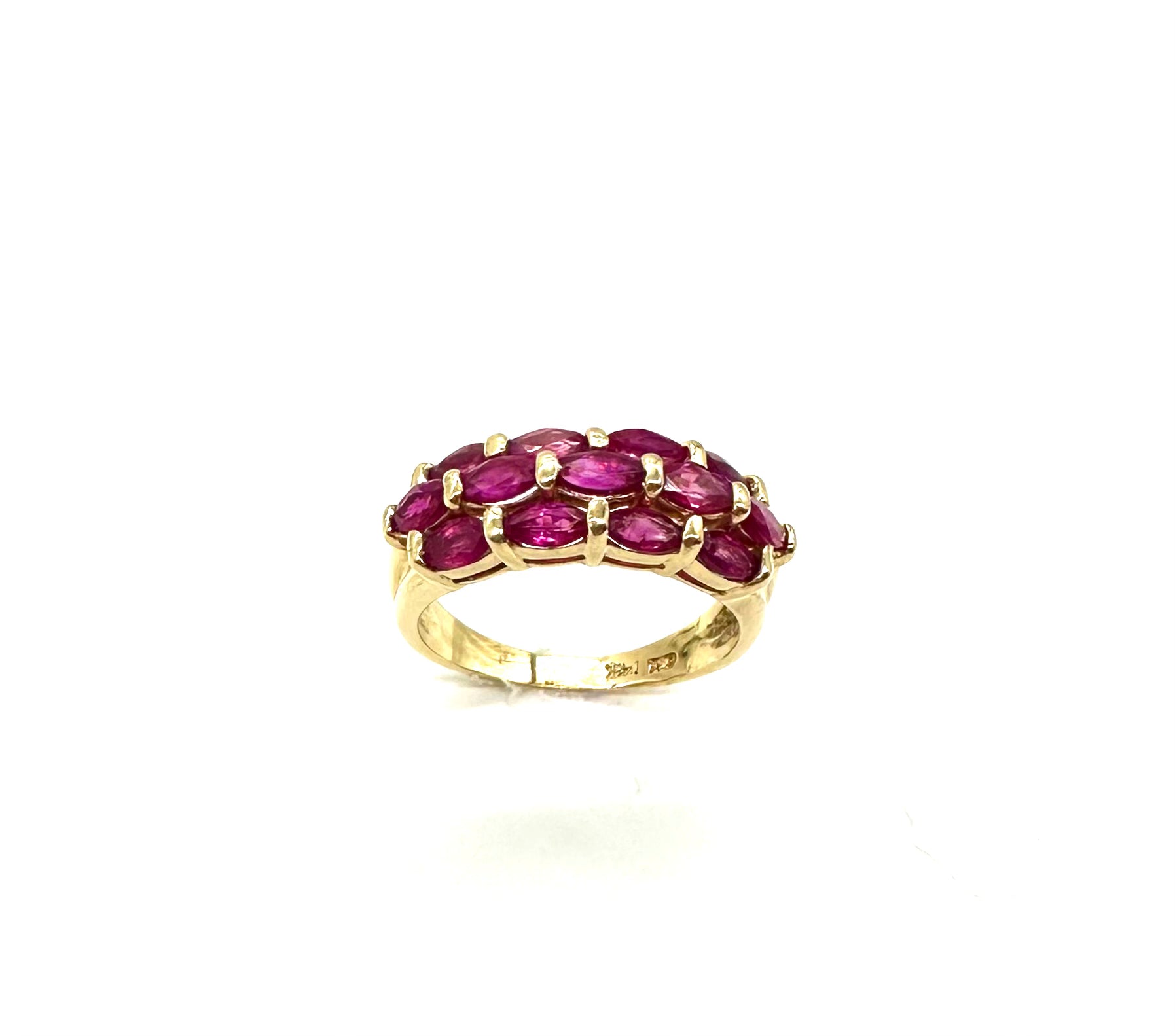Exquisite Marquise Ruby Woven Ring - 14K Gold Plated Vintage Jewelry for Women | Perfect for Weddings, Anniversaries & Special Occasions