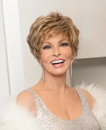 Raquel Welch Sparkle Synthetic Wig - Long Blonde Hair with Shimmering Highlights for Cosplay, Parties & Special Events