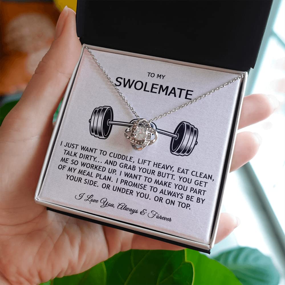 Swolemate Love Knot Necklace - Best Friend Jewelry Gift for Gym Partners