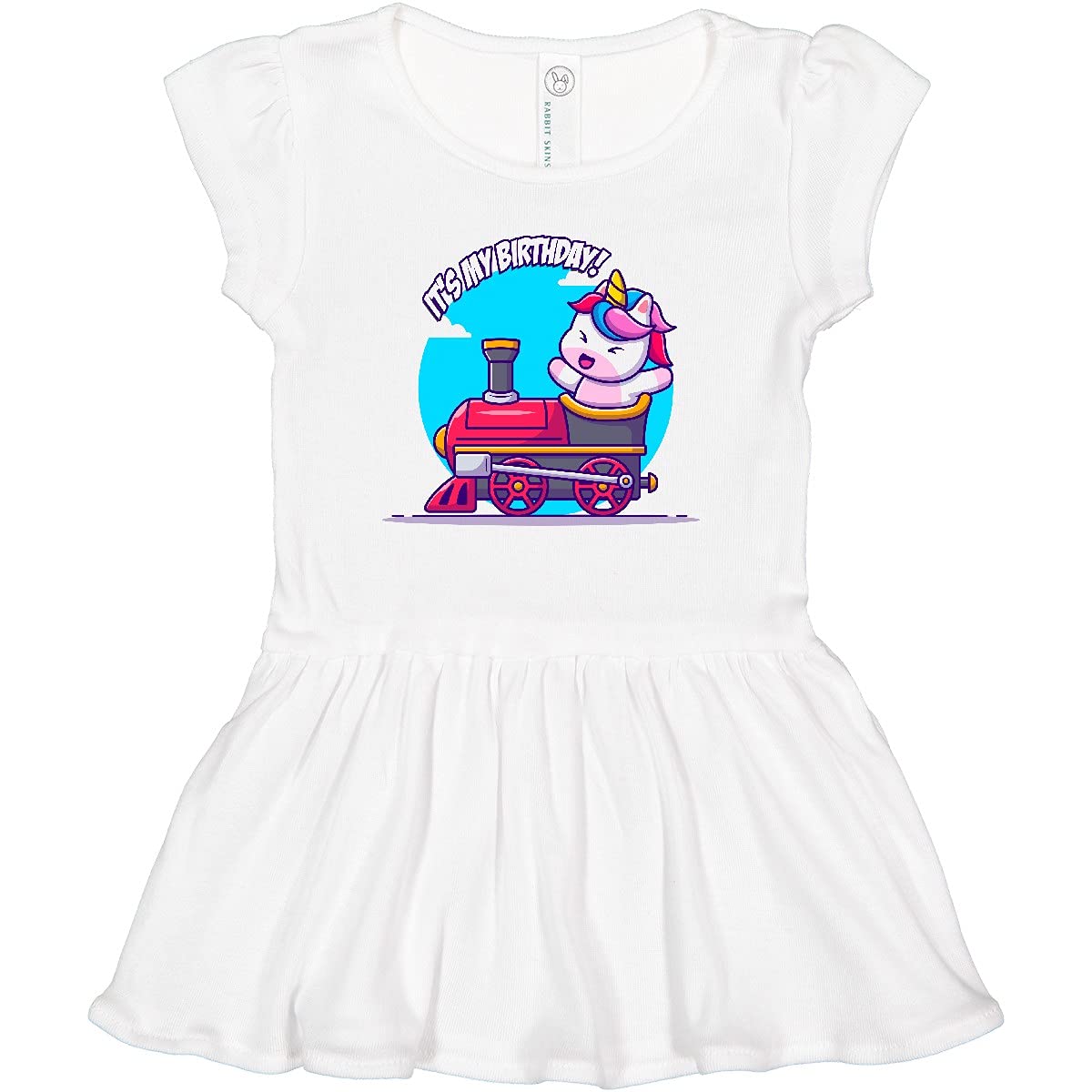 Inktastic Unicorn Birthday Train Infant Dress - Adorable Baby Girl Outfit for Birthday Parties, Photoshoots & Special Occasions