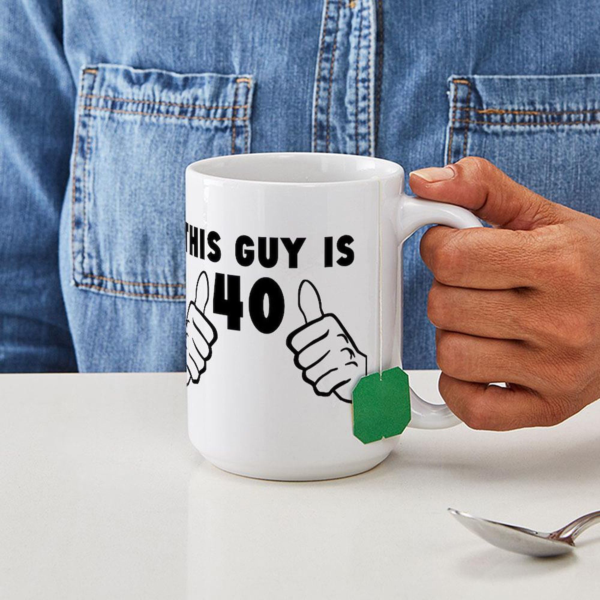 15 oz (444 ml) Ceramic Coffee Mug - 'This Guy Is 40' Funny Birthday Gift for Men | Perfect for Office, Home & 40th Birthday Celebrations