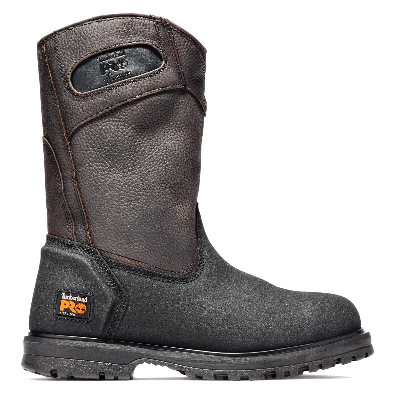 Timberland PRO Men's Powerwelt Pull-On Steel Toe Work Boots - Waterproof, Slip Resistant for Construction, Industrial & Outdoor Work Safety