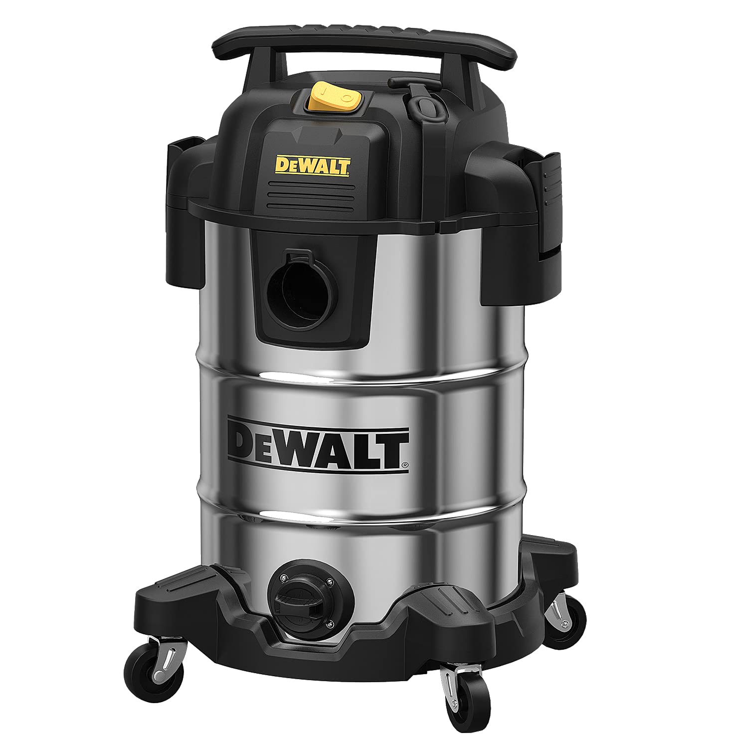 DEWALT DXV08S 8 Gallon Wet/Dry Vacuum Cleaner - 4 Peak HP Powerful Shop Vac with Stainless Steel Tank - Ideal for Home, Garage, Workshop, and Construction Site Cleaning