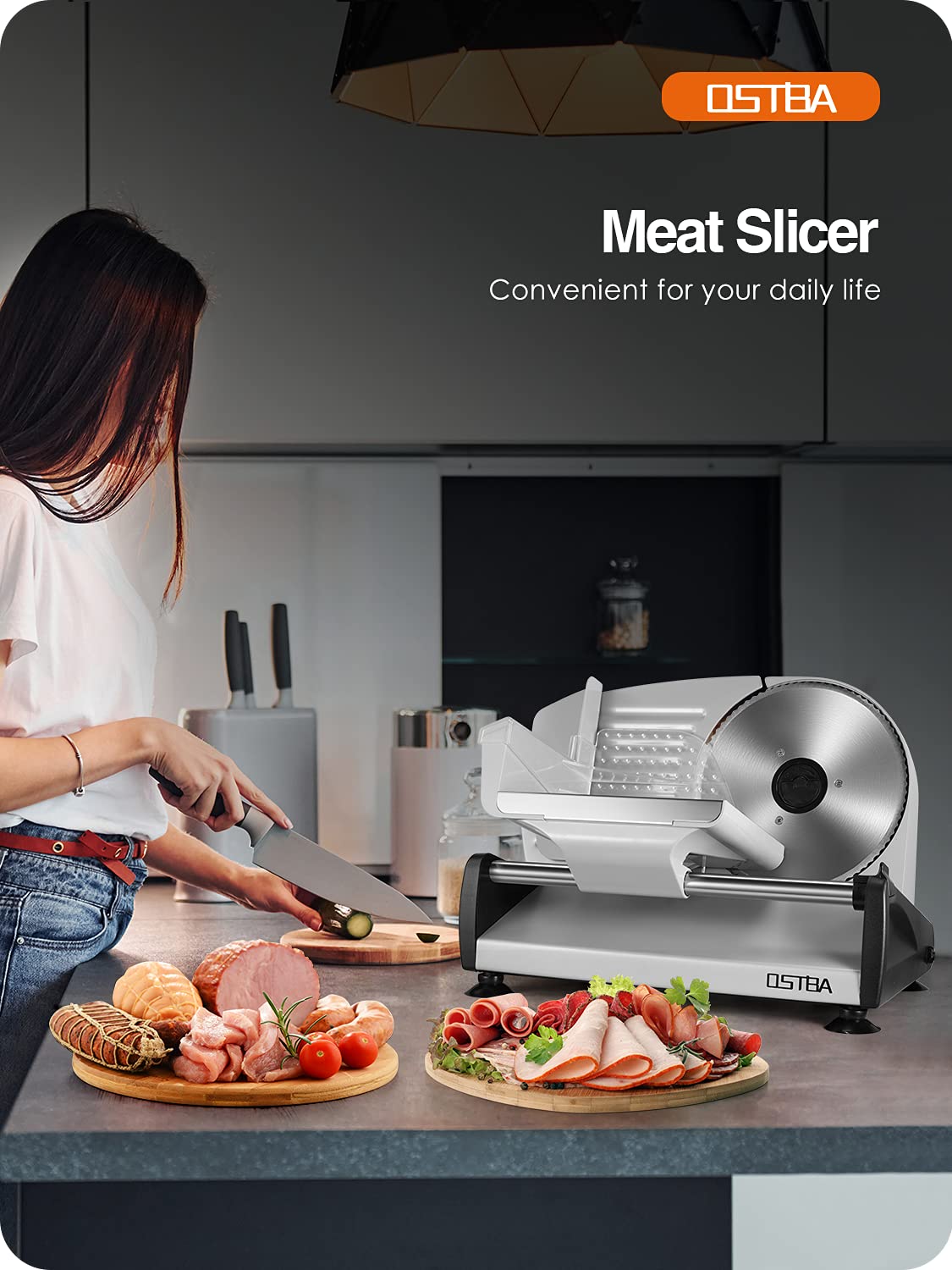 200W Electric Deli Food Slicer - 7.5