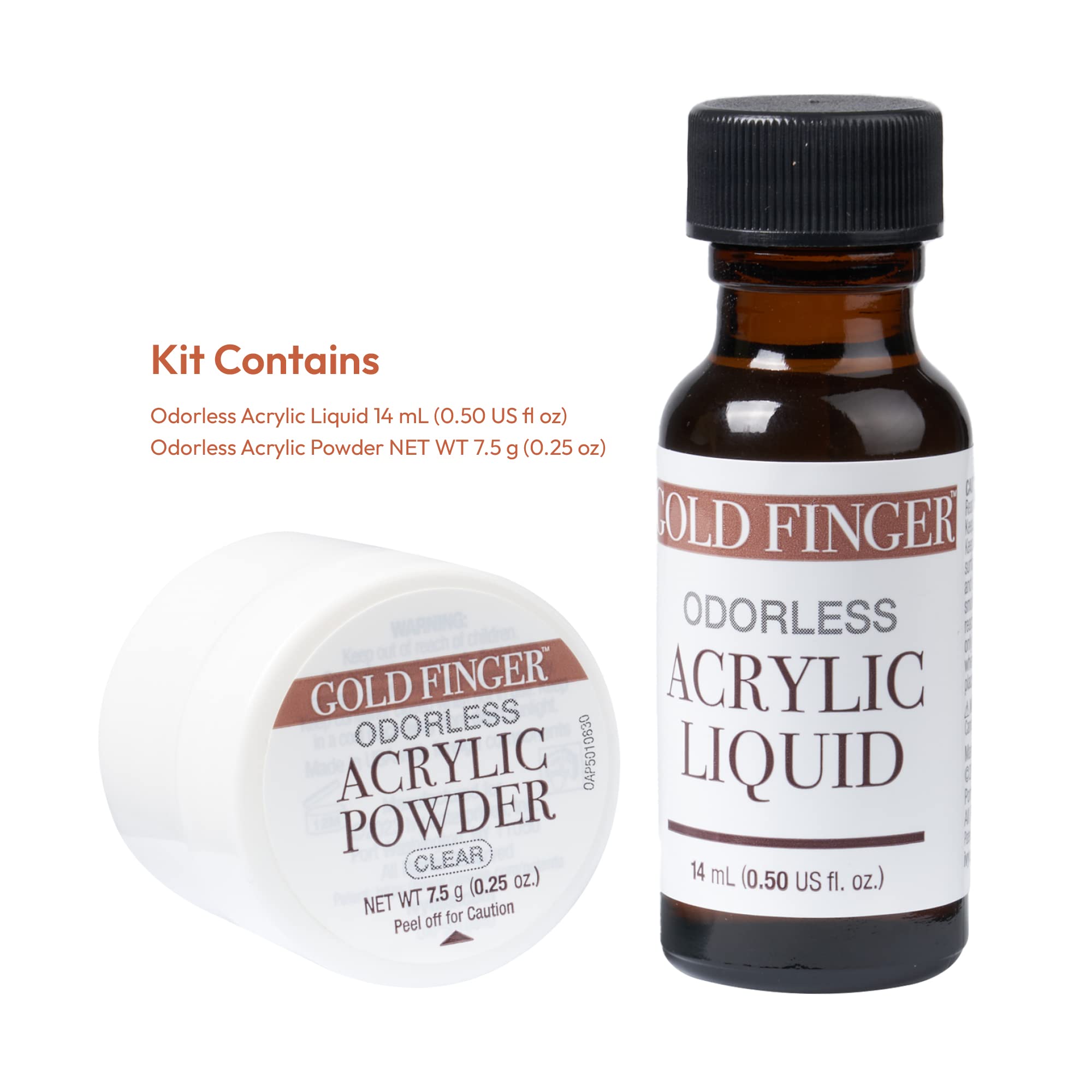 Professional Odorless Acrylic Nails Kit - 0.5oz Acrylic Liquid & 0.25oz Powder Set for Nail Extensions | Made in USA | Perfect for Beginners, DIY Manicures & Salon Quality Nails at Home