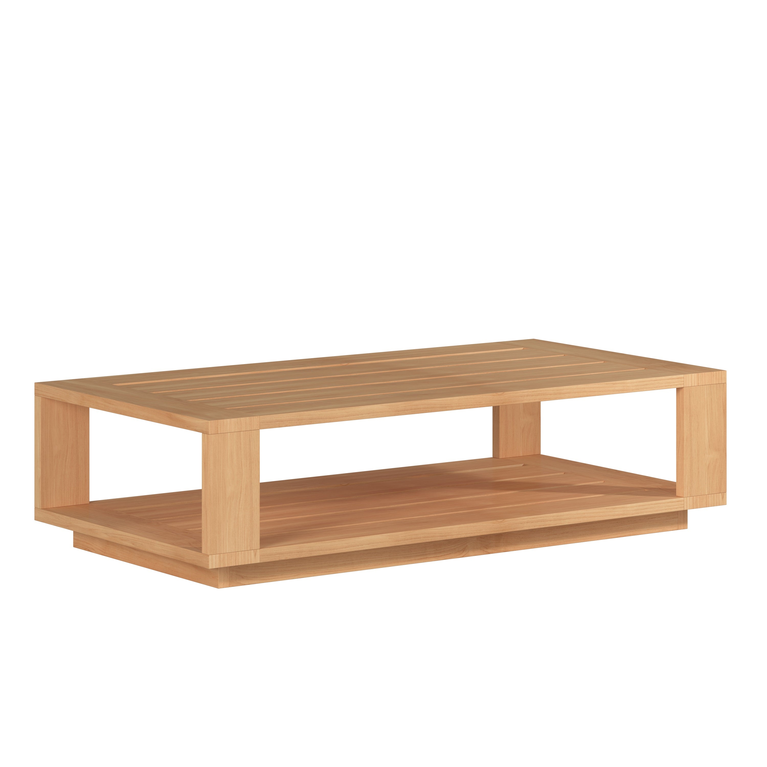 Premium Teak Outdoor Coffee Table - Weather-Resistant Rectangular Design for Patio, Garden, and Poolside Use