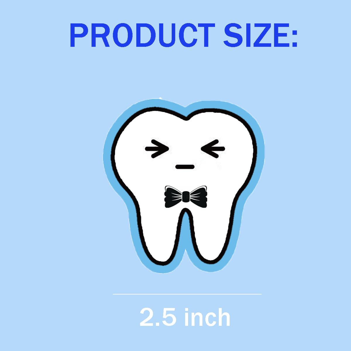 Happy Tooth Shaped Stickers - 200 Pcs Funny Dental Stickers for Kids, Classroom Rewards, Party Favors, Office & Car Decor - 2.5 Inch Adhesive Teeth Decals for Windows, Walls & Laptops - Perfect for Dental Health Month & School Activities