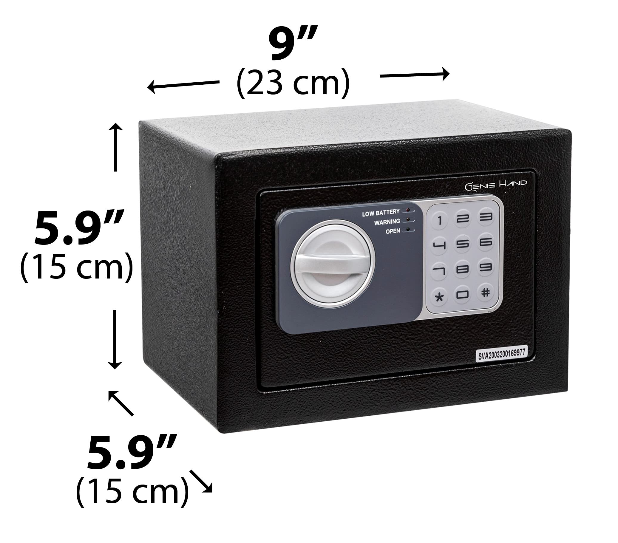 Genie Hand Time Lock Safe with Countdown Timer - B-Class Security Lock & Anti-Bounce Technology - Perfect for Home, Office, and Cash Management Security