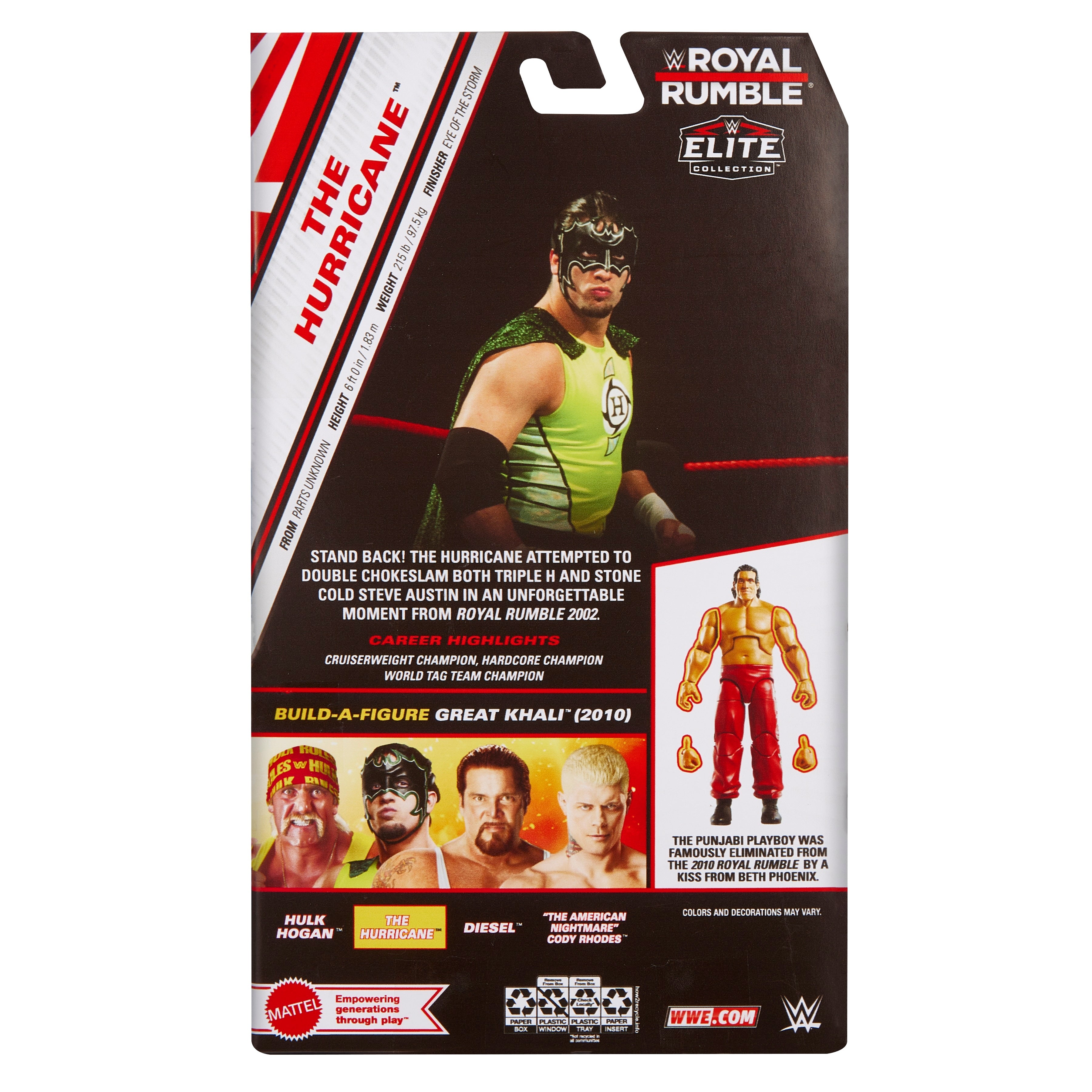 WWE Royal Rumble Elite Collection Hurricane Helms Action Figure with Great Khali BAF - Perfect for Wrestling Fans, Collectors, and Play Battles