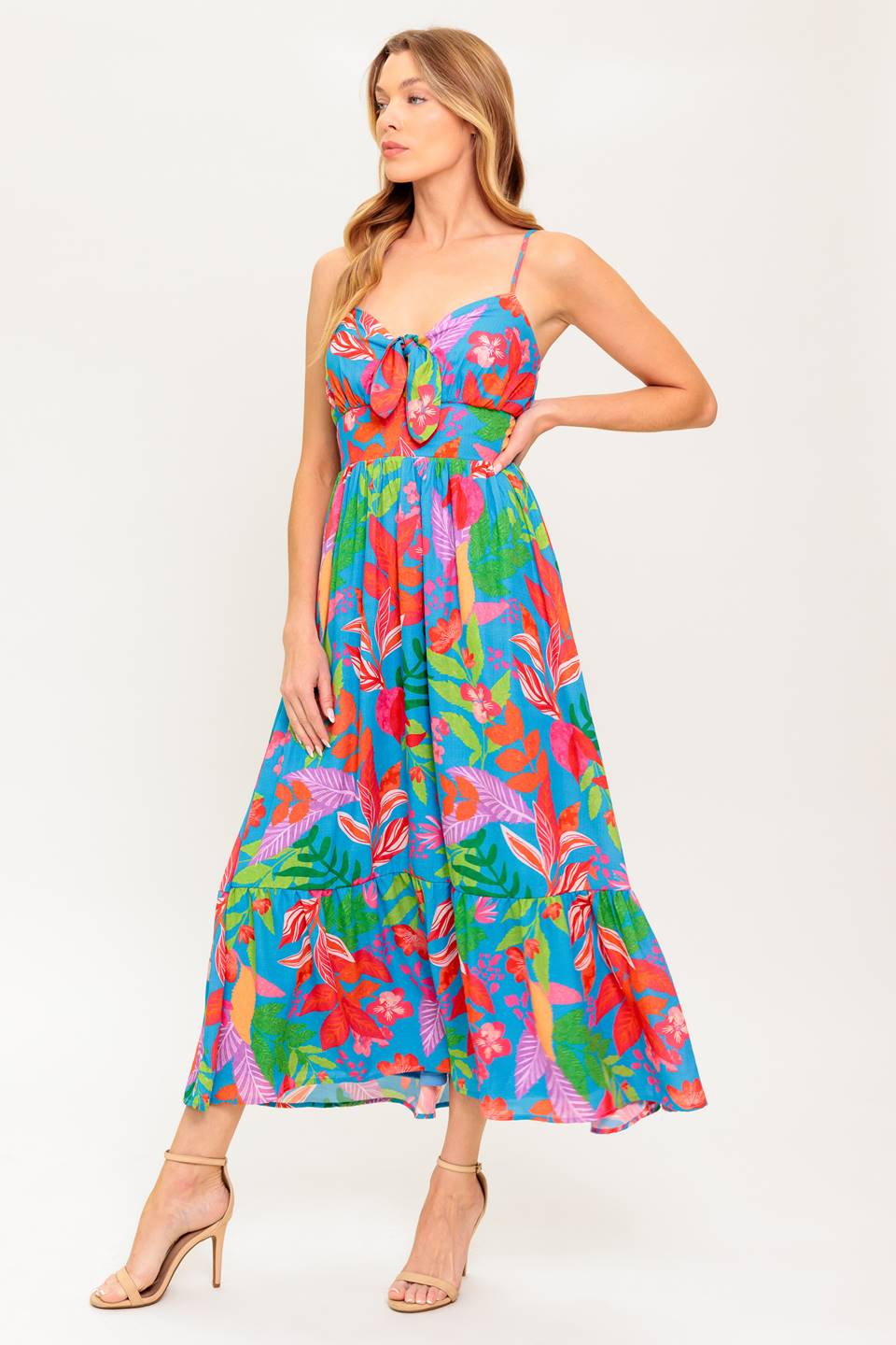 Color Crush Cami Dress in Blue - Flowy Summer Dress for Beach, Vacation & Casual Outings