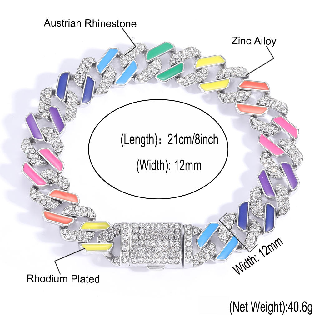 Rainbow Rhombus Diamond Necklace for Women - Elegant Cubic Zirconia Pendant Jewelry Gift for Birthday, Anniversary & Special Occasions