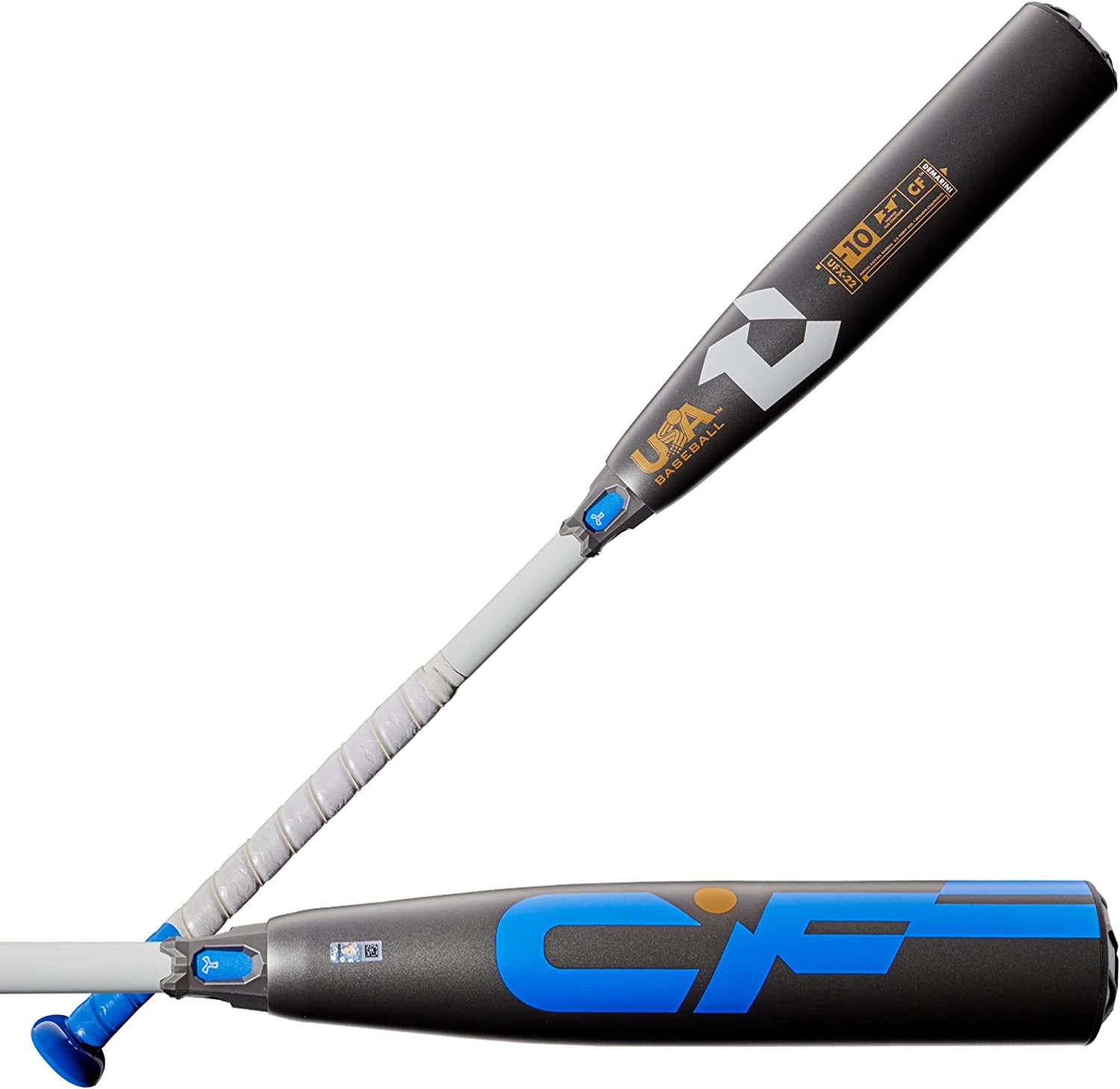 2022 DeMarini CF (10) USA Youth Baseball Bat - 2-Piece Black/Blue Design | Perfect for Little League & Travel Team Games