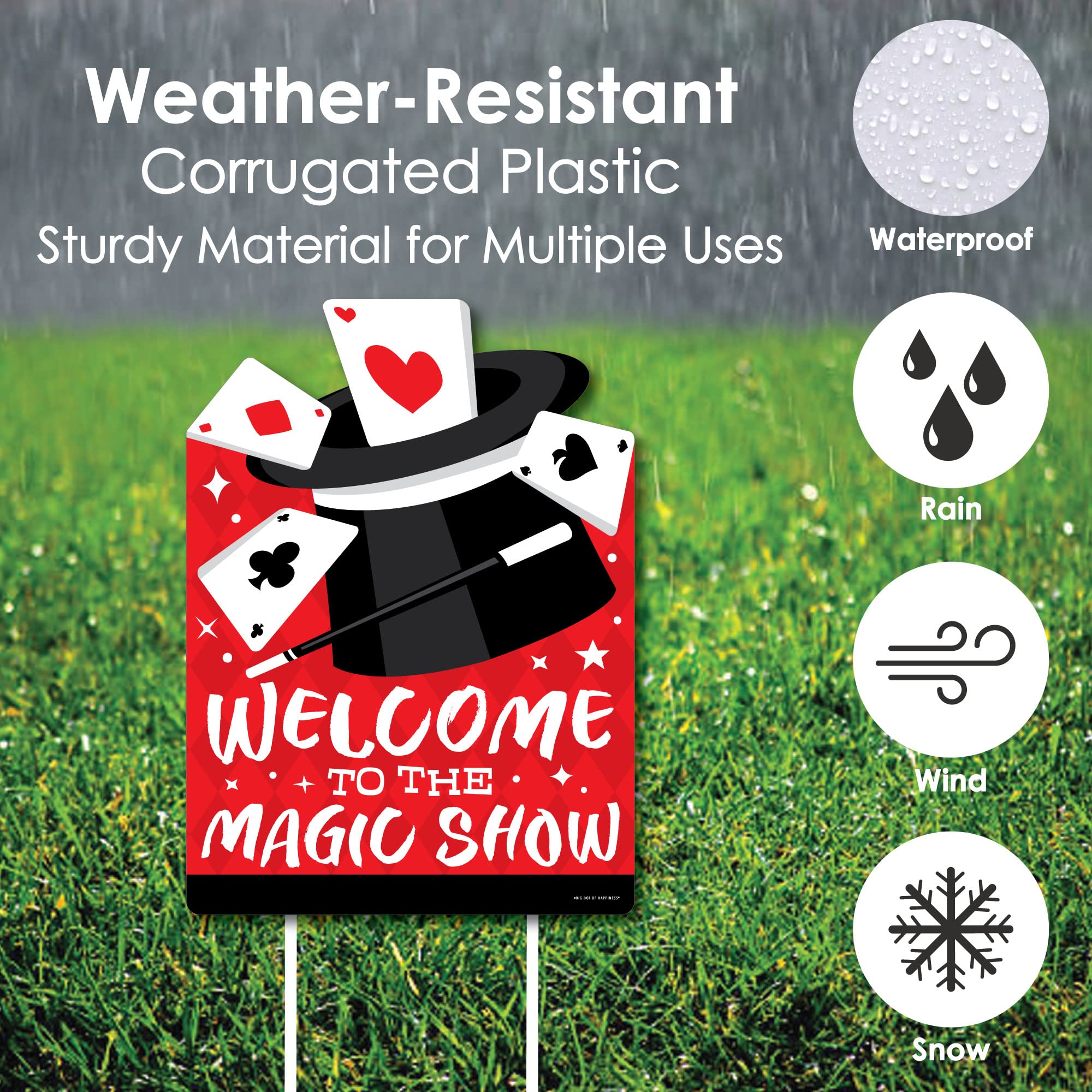 Big Dot of Happiness Ta-Da Magic Show Party Decorations - Magical Birthday Welcome Yard Sign for Kids Birthday Party, Baby Shower & Themed Events