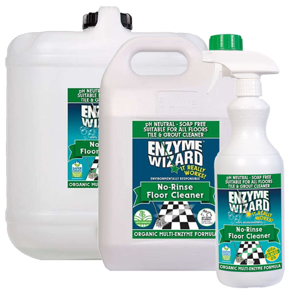 Enzyme Wizard No Rinse Floor Cleaner - Powerful Eco-Friendly Solution for Hardwood, Tile & Laminate Floors | Ideal for Homes, Offices & Pet Areas