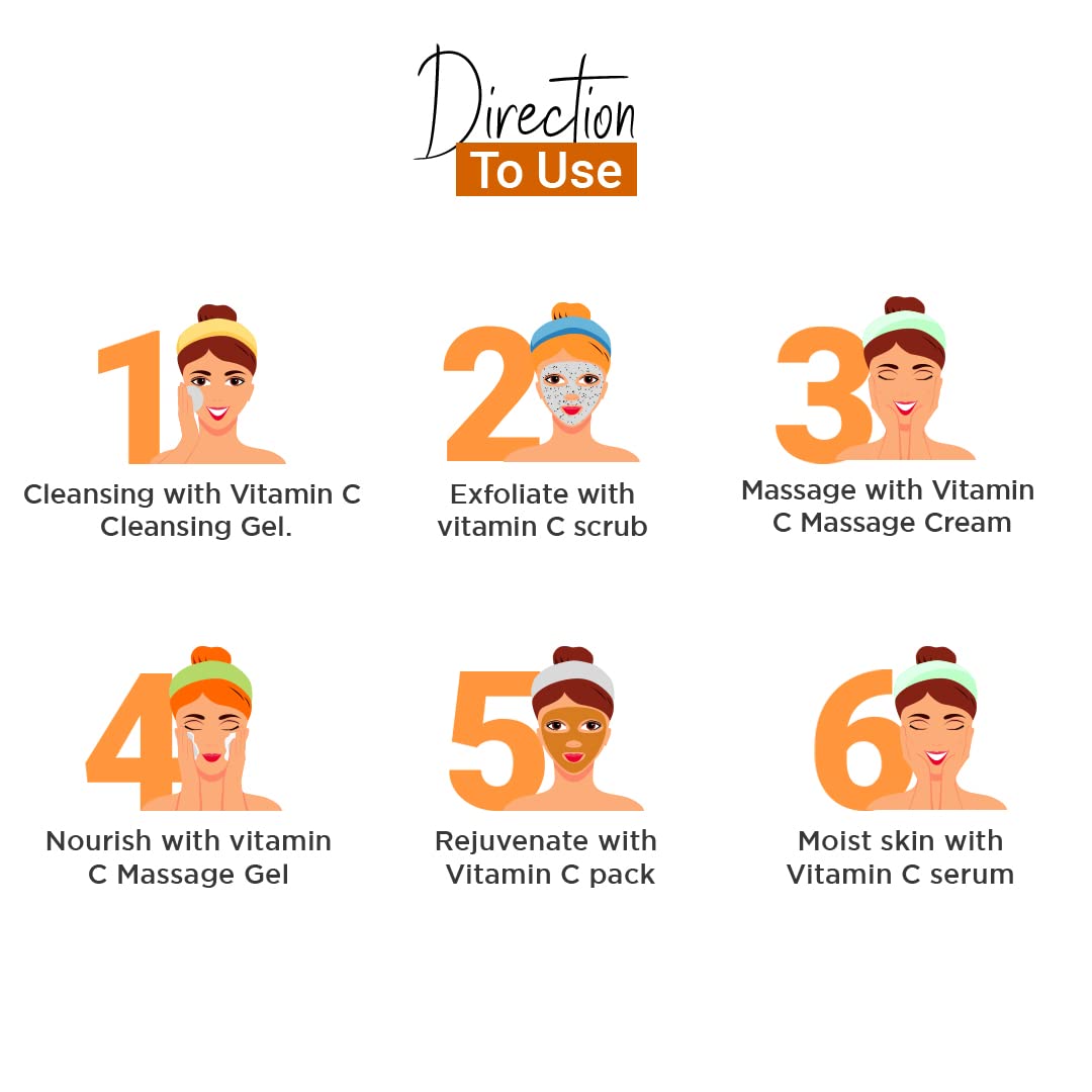 Vedicline Vitamin C Facial Kit - Brightening & Anti-Aging Skincare with Aloe Vera, Turmeric & Niacinamide - Reduces Tan, Pigmentation & Blemishes for Glowing Skin - 50ml (6 Sachets) - Perfect for Daily Skincare Routine & Diwali Gifts