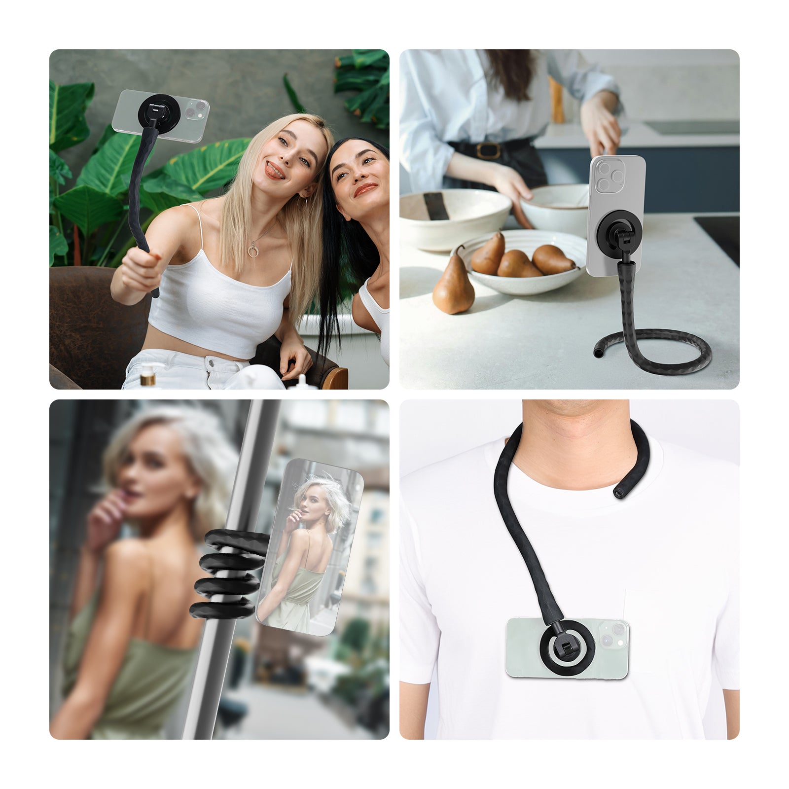 NEEWER GP 19 Flexible Phone Mount Holder - Adjustable Gooseneck Clip Stand for iPhone, Samsung, Smartphones - Perfect for Vlogging, Live Streaming, Video Calls & Hands-Free Viewing